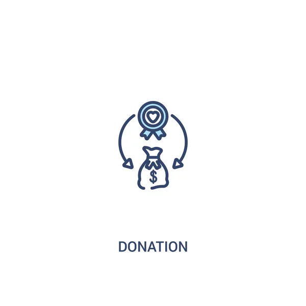 Concepto de donación 2 icono de color. ilustración de elemento de línea simple — Vector de stock