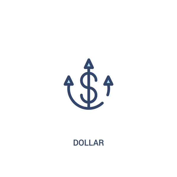 Concept dollar 2 icône de couleur. illustration simple d'élément de ligne . — Image vectorielle