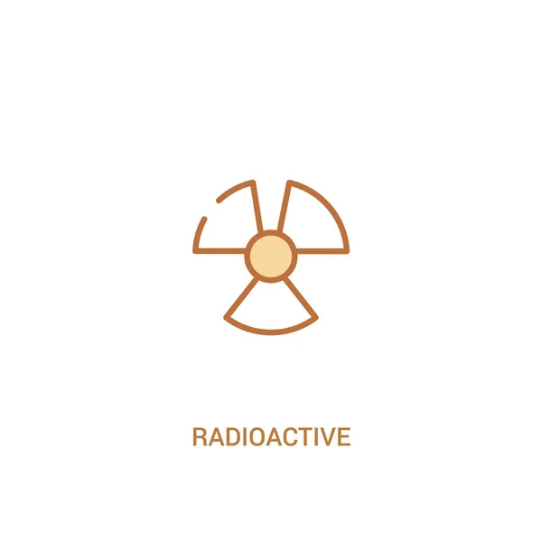 Radioaktív koncepció 2 színes ikon. egyszerű vonal elem Illustra — Stock Vector