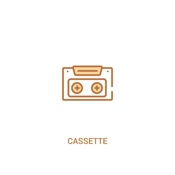 Cassette concept 2 gekleurd icoon. eenvoudig lijn element Illustratio — Stockvector