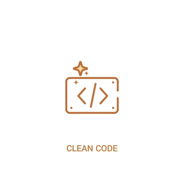 Conceito de código limpo 2 ícone colorido. elemento de linha simples ilustrat — Vetor de Stock