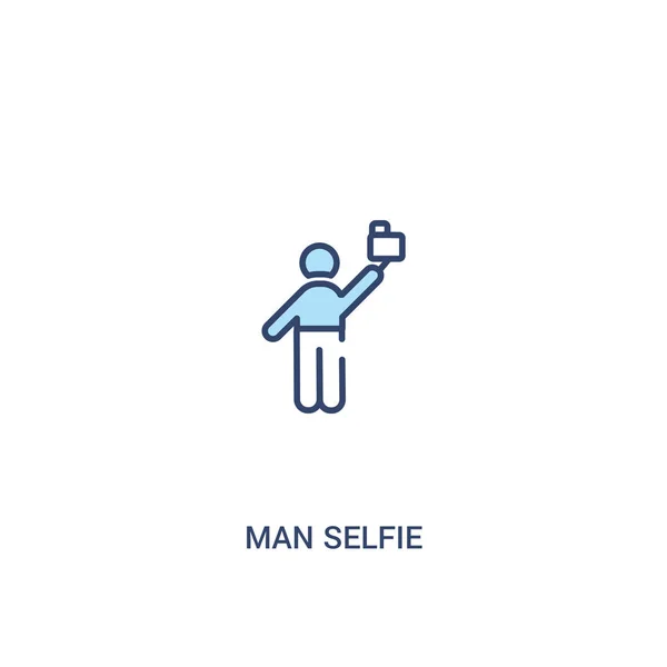 Man selfie concept 2 gekleurd icoon. eenvoudig lijn element illustrat — Stockvector