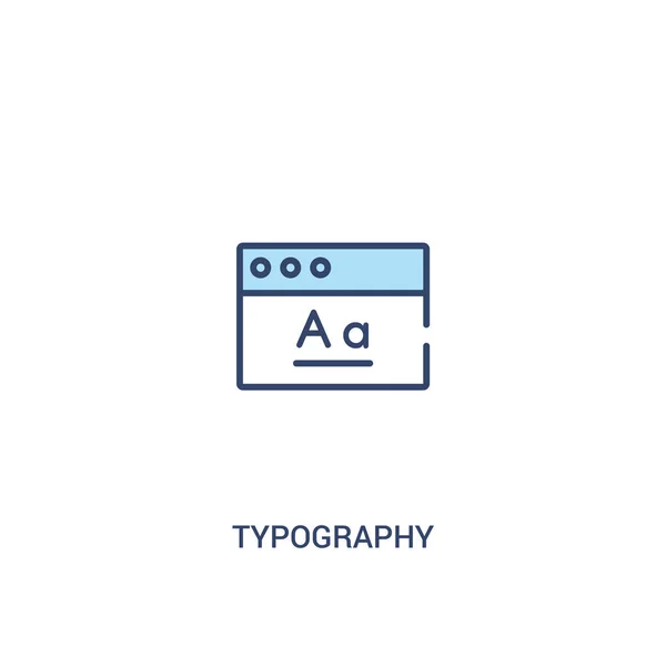 Concept de typographie 2 icône de couleur. simple illustration d'élément de ligne — Image vectorielle