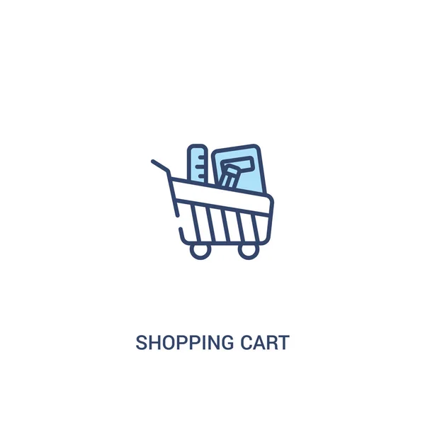 Concepto de carrito de compras 2 icono de color. línea simple elemento illust — Vector de stock