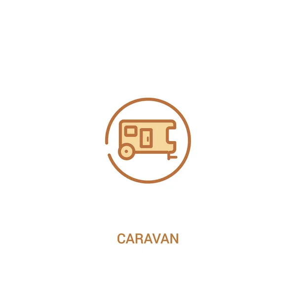 Caravan concept 2 colored icon. simple line element illustration — Stock Vector