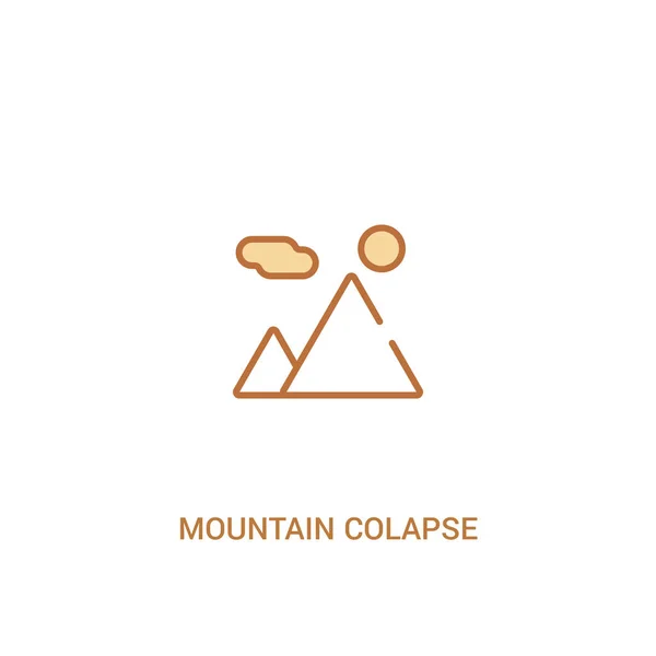 Concepto colapso montaña 2 icono de color. elemento de línea simple mal — Archivo Imágenes Vectoriales