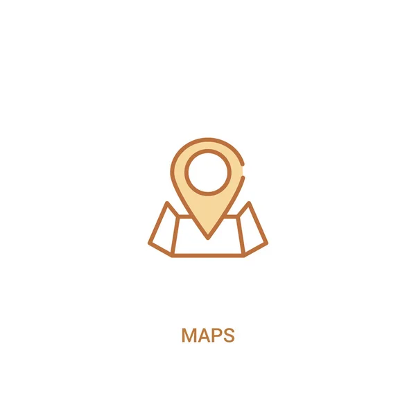 Concepto de mapas 2 icono de color. ilustración simple elemento de línea. o — Vector de stock