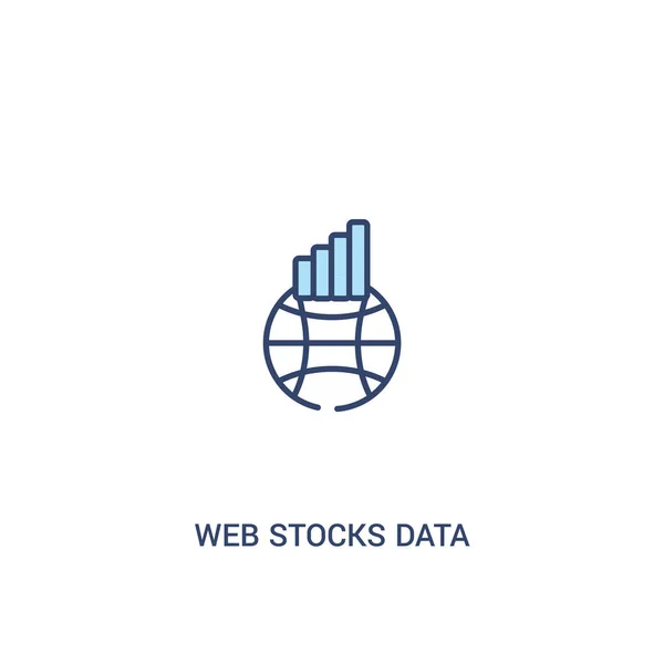 web stocks data line graphic interface concept 2 colored icon. s