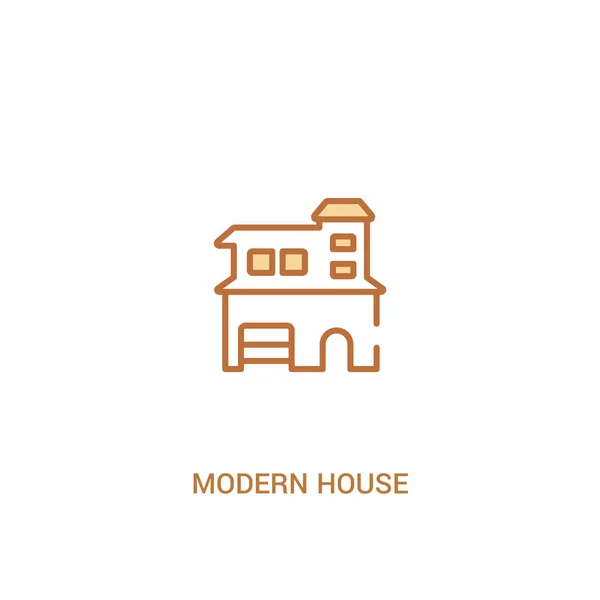 Concept de maison moderne 2 icône de couleur. élément de ligne simple illustr — Image vectorielle