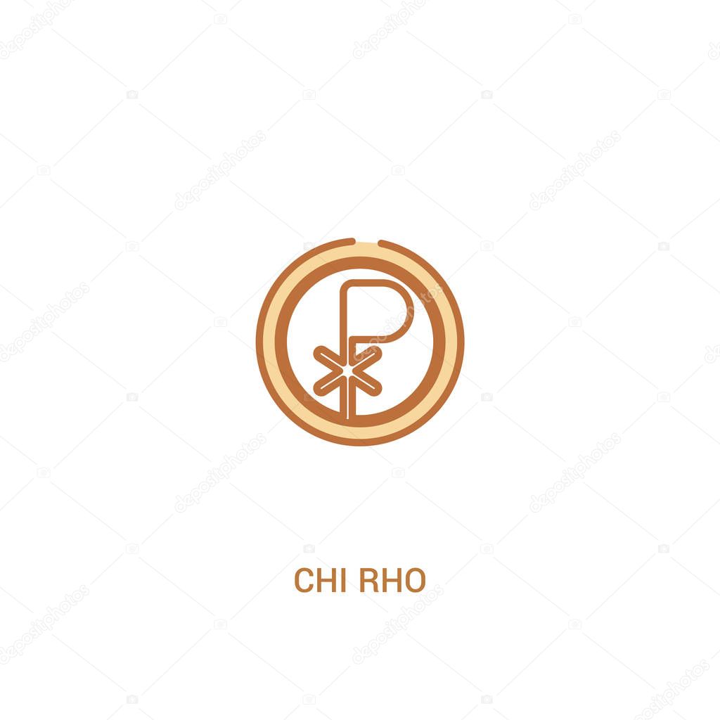 chi rho concept 2 colored icon. simple line element illustration