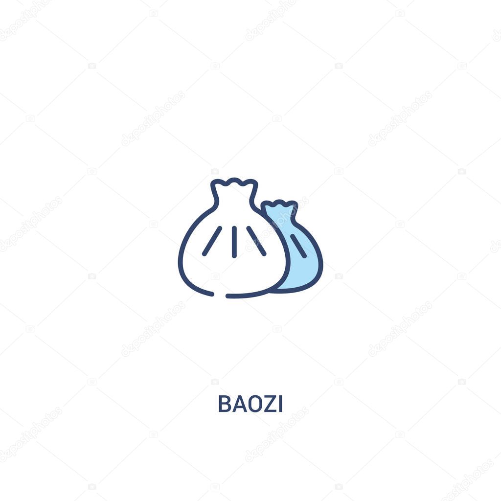 baozi concept 2 colored icon. simple line element illustration. 