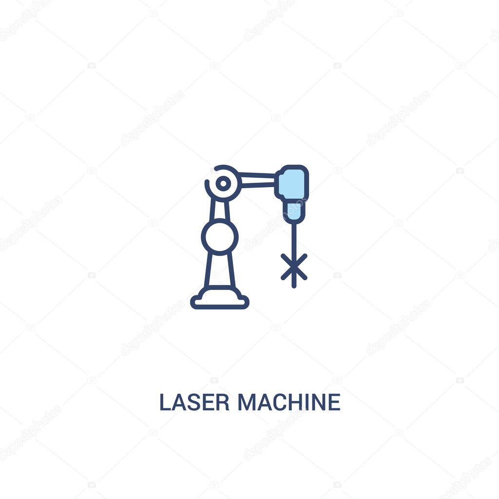 Laser machine concept 2 colored icon. simple line element illustration. outline blue laser machine symbol. can be used for web and mobile ui/u
