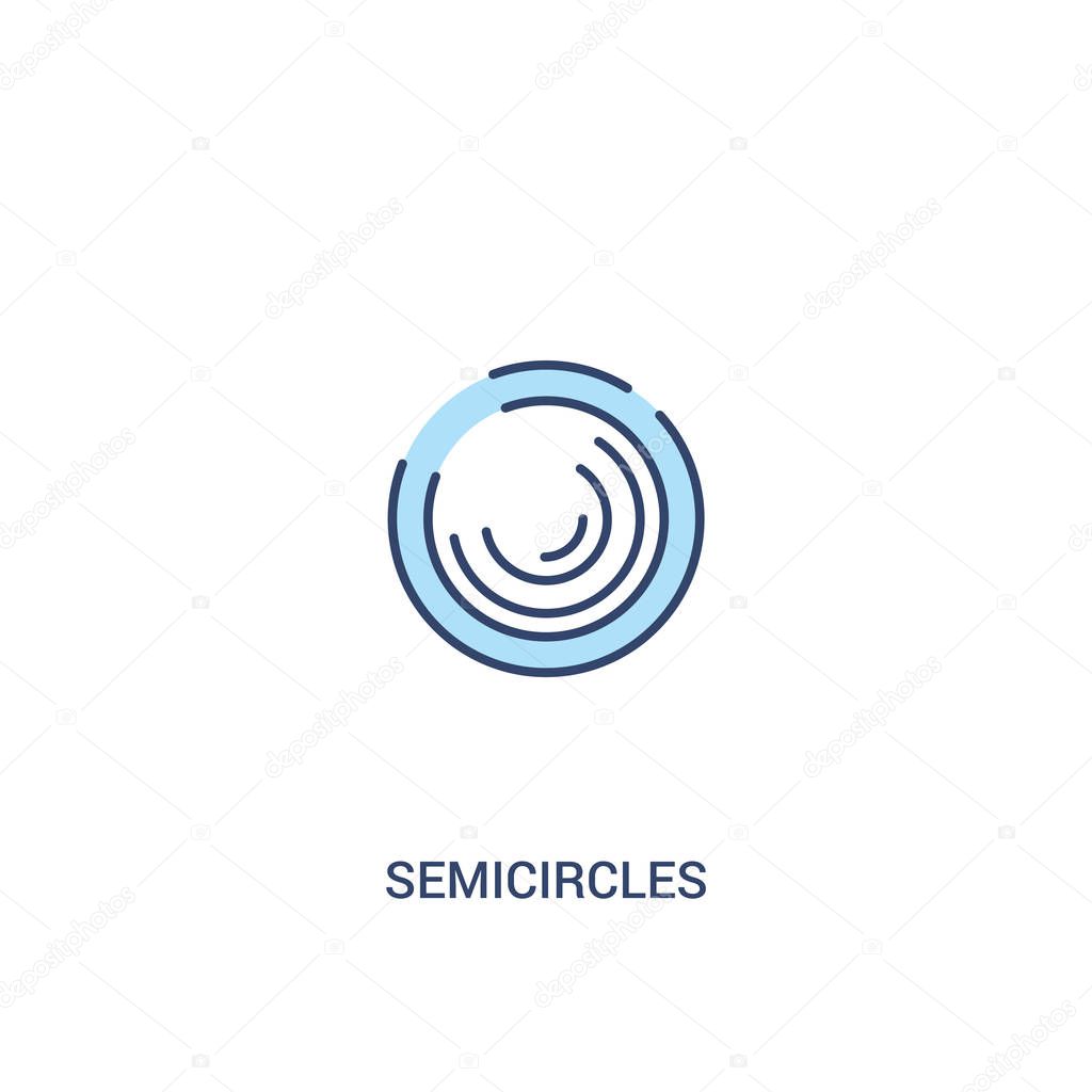 semicircles concept 2 colored icon. simple line element illustra