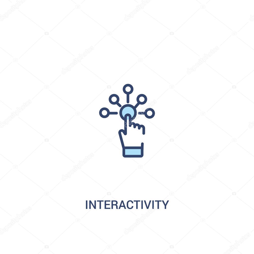 interactivity concept 2 colored icon. simple line element illust