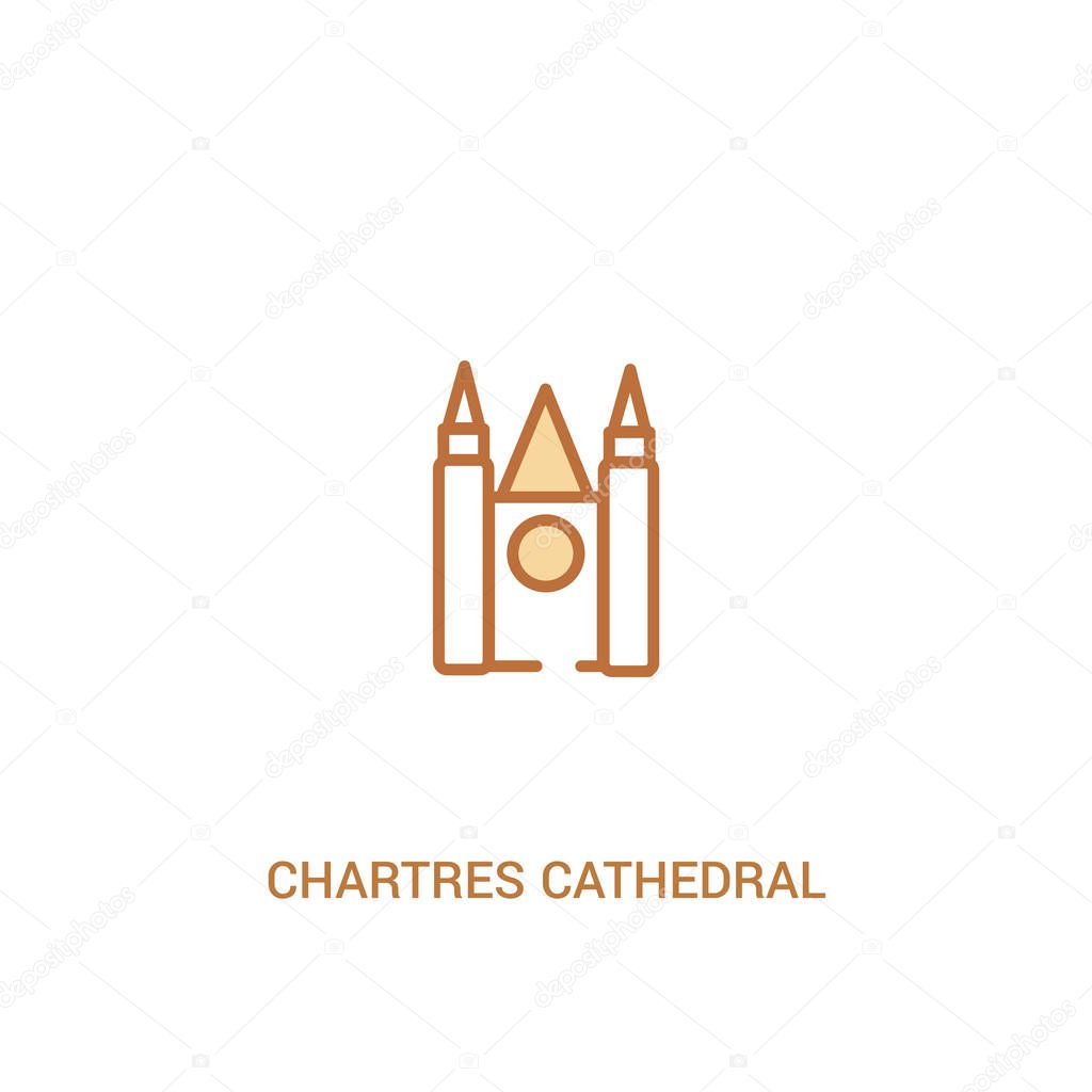 chartres cathedral concept 2 colored icon. simple line element i