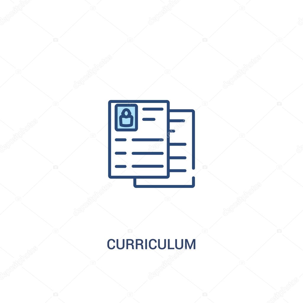curriculum concept 2 colored icon. simple line element illustrat