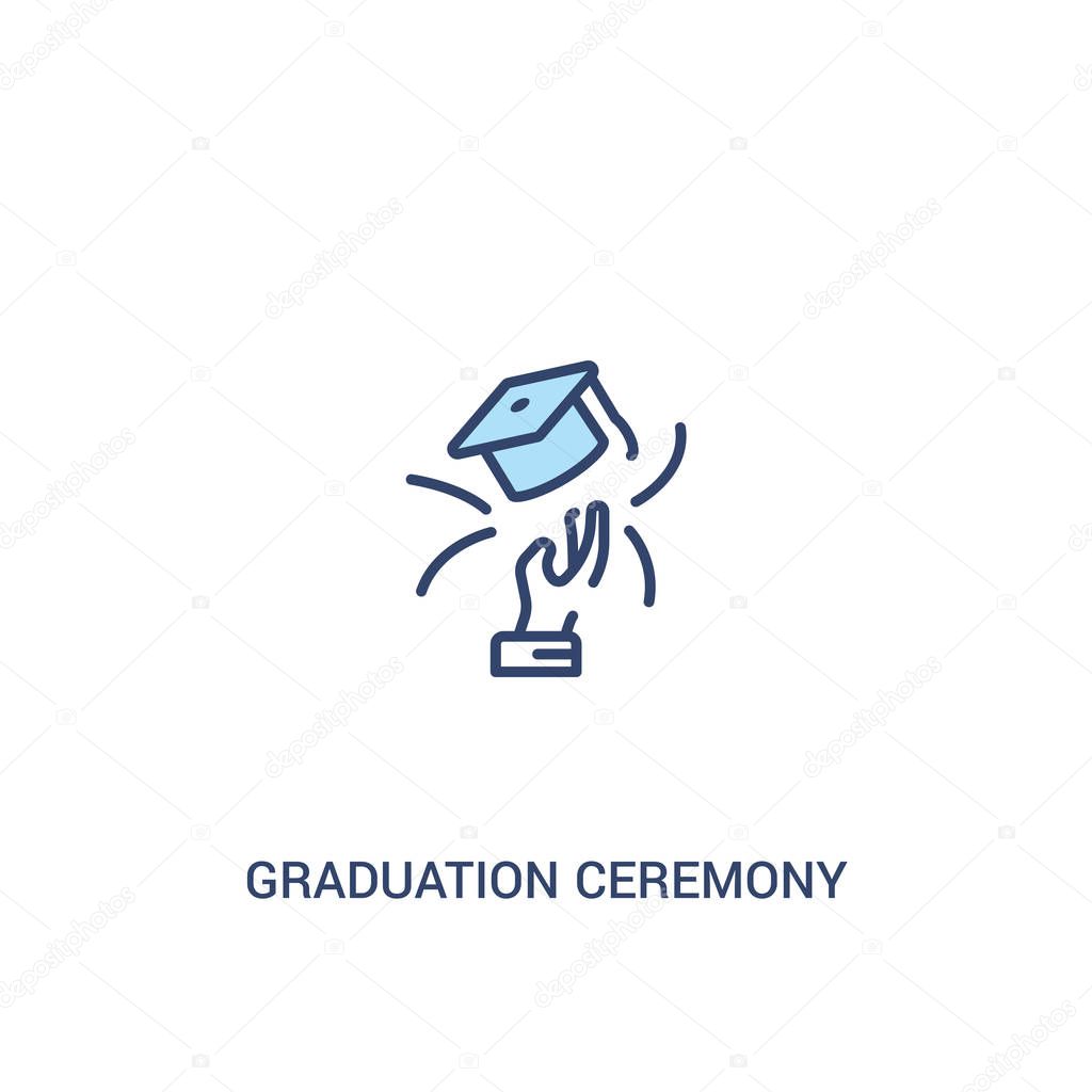 graduation ceremony concept 2 colored icon. simple line element 