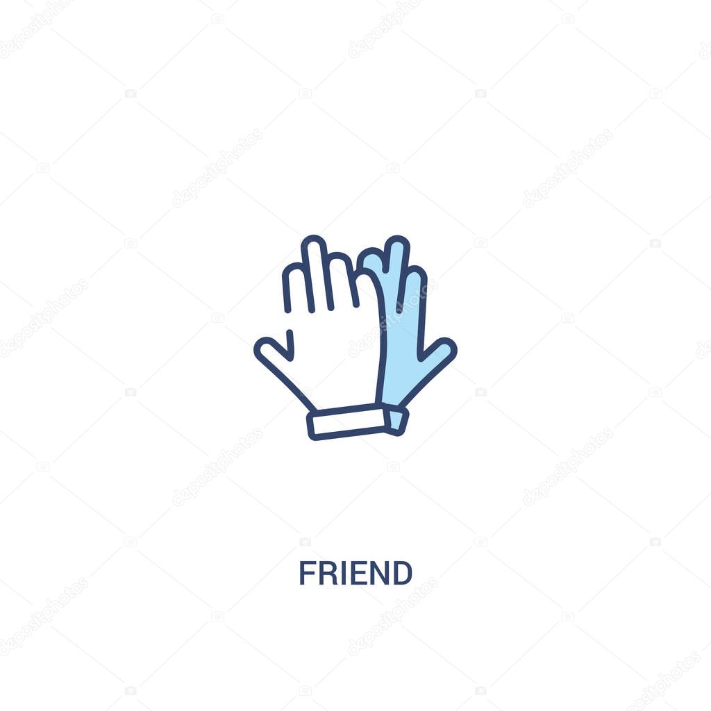 friend concept 2 colored icon. simple line element illustration.