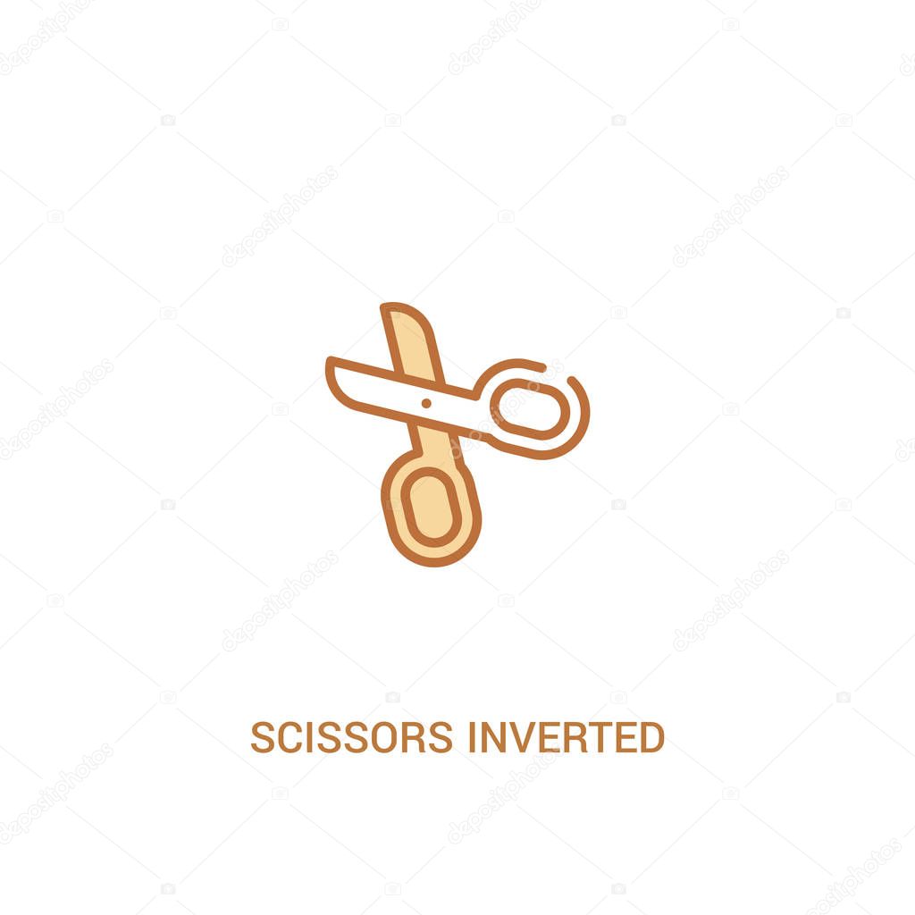 scissors inverted view concept 2 colored icon. simple line eleme