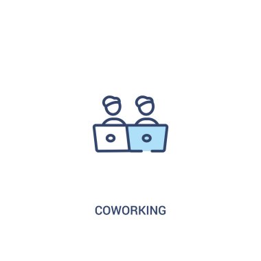 coworking kavramı 2 renkli simgesi. basit satır elemanı illustrati