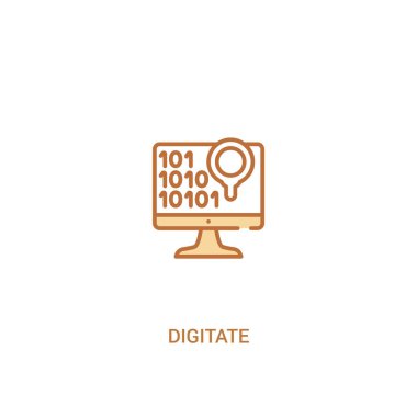 digitate kavramı 2 renkli simgesi. basit çizgi elemanı illustratio