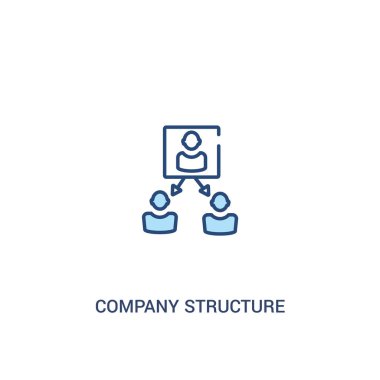 şirket yapısı kavramı 2 renkli simgesi. basit satır elemanı il