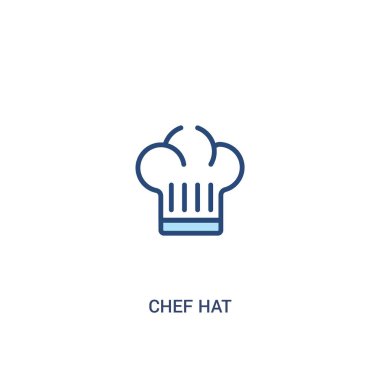 şef şapka kavramı 2 renkli simgesi. basit çizgi elemanı illustratio