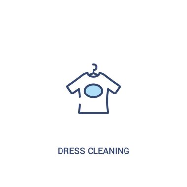 elbise temizleme konsepti 2 renkli simge. basit çizgi elemanı illus