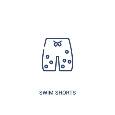 yüzmek şort kavramı 2 renkli simgesi. basit çizgi elemanı illustra