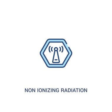 iyonlaştırıcı olmayan radyasyon kavramı 2 renkli simge. basit satır eleme
