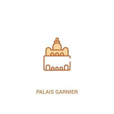 palais garnier konsept 2 renkli simge. basit çizgi elemanı illus