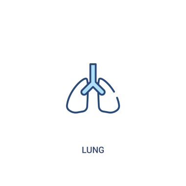 akciğer kavramı 2 renkli simgesi. basit satır öğesi illüstrasyon. o