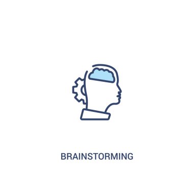 beyin fırtınası kavramı 2 renkli simgesi. basit çizgi elemanı illust