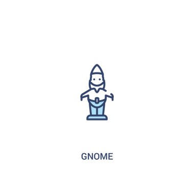 gnome kavramı 2 renkli simgesi. basit çizgi elemanı illüstrasyon. 
