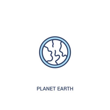 gezegen dünya kavramı 2 renkli simge. basit çizgi elemanı illustr