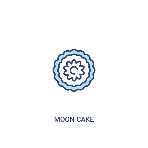 Concepto de pastel de luna 2 icono de color. elemento de línea simple illustrati — Archivo Imágenes Vectoriales