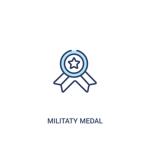 Concepto de medalla militaty 2 icono de color. línea simple elemento illus — Vector de stock