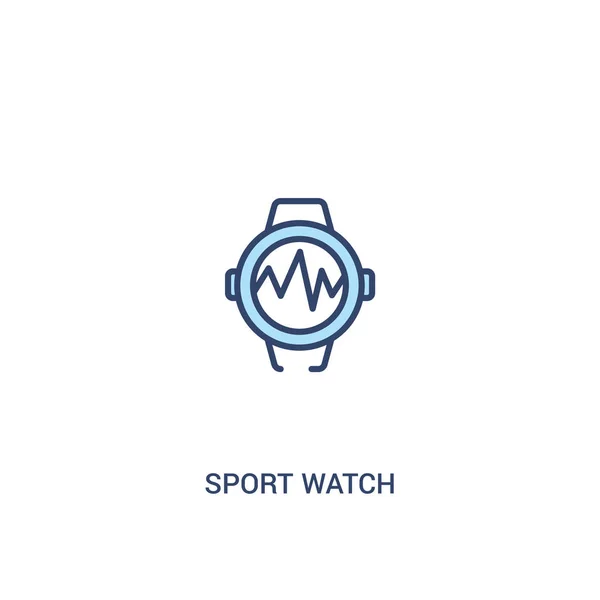 Concept de montre de sport 2 icône de couleur. élément de ligne simple illustra — Image vectorielle