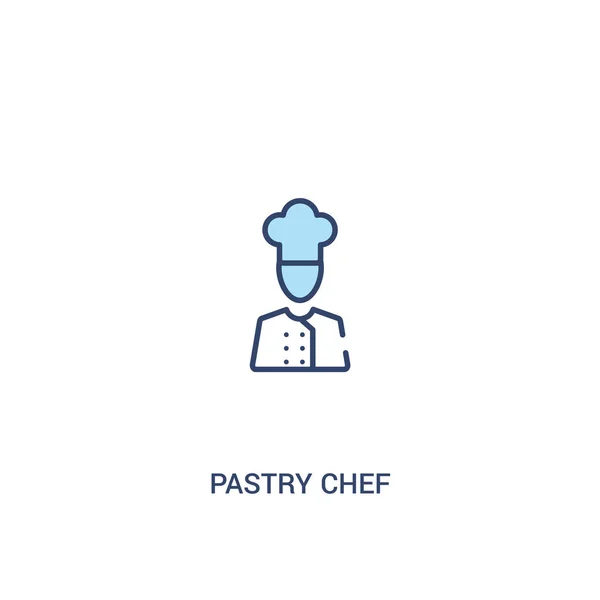 Pastelería concepto de chef 2 icono de color. elemento de línea simple illustra — Archivo Imágenes Vectoriales
