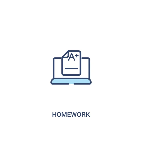 宿題の概念2色のアイコン。シンプルなライン要素イラストリオ — ストックベクタ