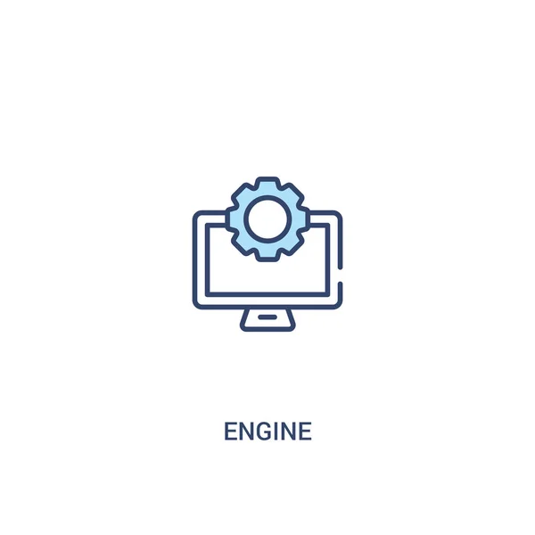 Motorkoncept 2 färgad ikon. enkel illustration av linjeelement. — Stock vektor