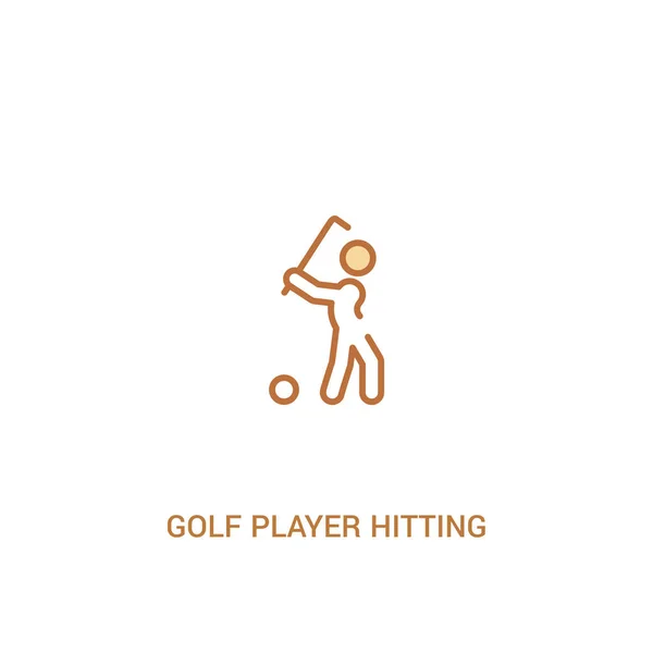 Golfspeler hit concept 2 gekleurd icoon. eenvoudig lijn element — Stockvector