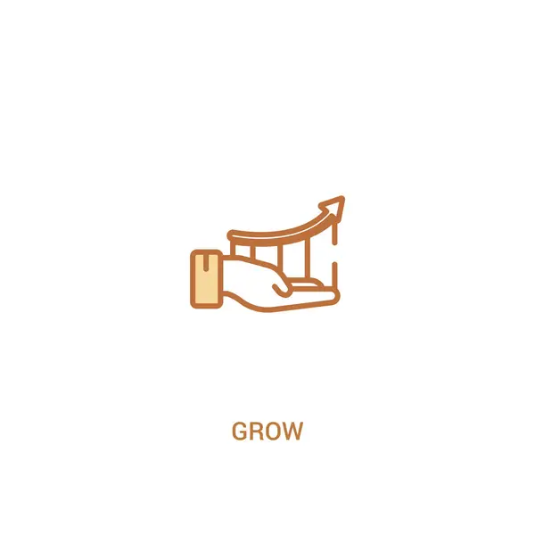 Concepto de crecimiento 2 icono de color. ilustración simple elemento de línea. o — Vector de stock