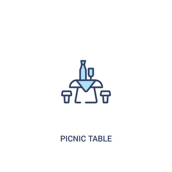 피크닉 테이블 개념 2 색깔 아이콘입니다. 단순 선 요소 일러스트레이터 — 스톡 벡터