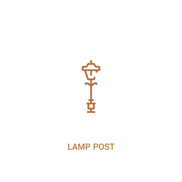 Concepto de poste de lámpara 2 icono de color. elemento de línea simple illustrati — Vector de stock