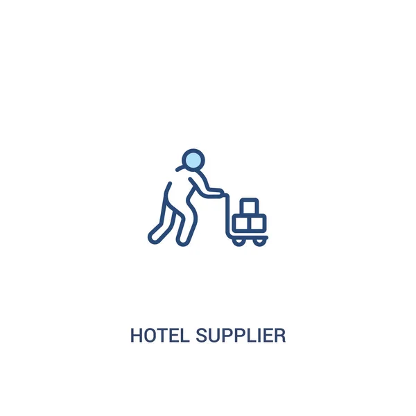 Koncepcja dostawcy hotelu 2 kolorowa ikona. prosty element liniowy Illus — Wektor stockowy