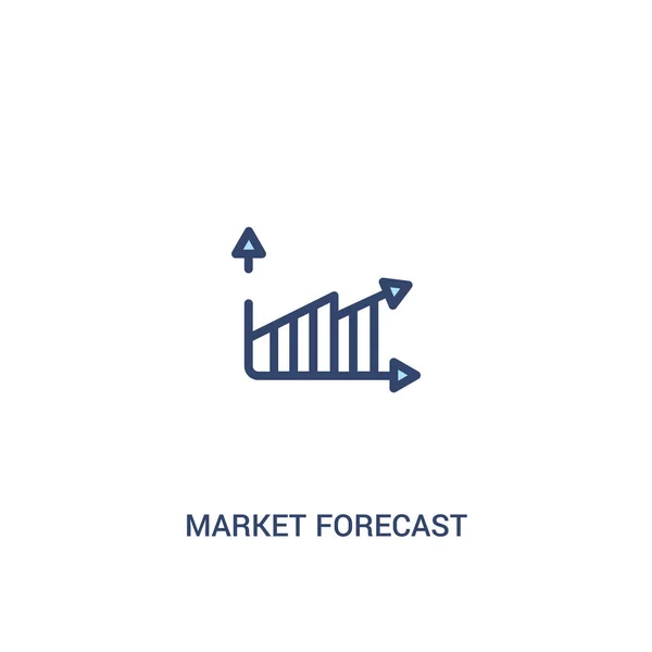 Markt voorspelling concept 2 gekleurd pictogram. eenvoudig lijn element klok — Stockvector