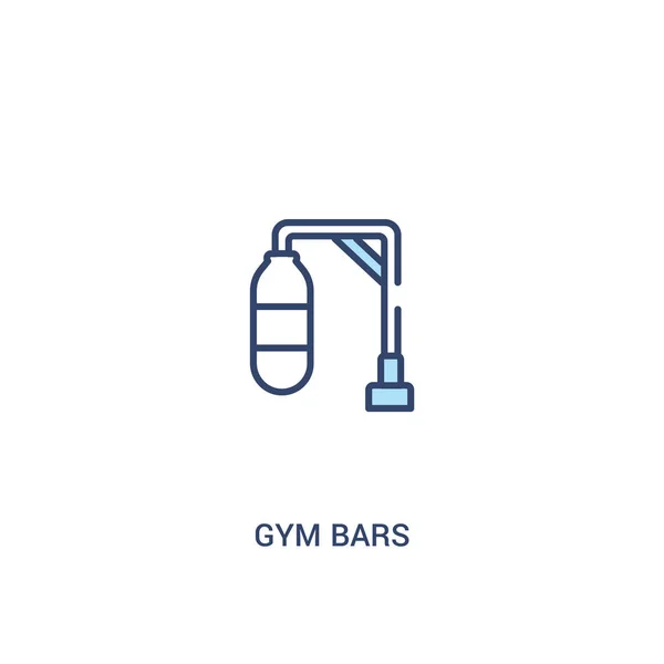 Spor salonu barlar kavramı 2 renkli simge. basit çizgi elemanı illustratio — Stok Vektör