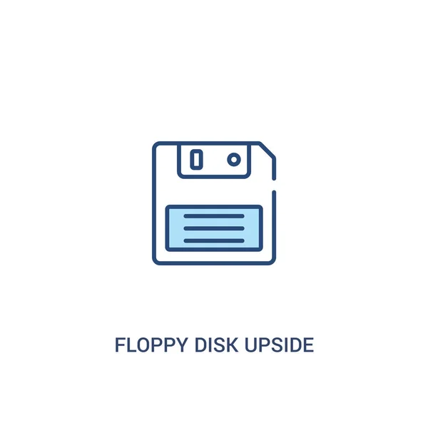 Floppy disk ondersteboven concept 2 gekleurd icoon. eenvoudige lijn elem — Stockvector