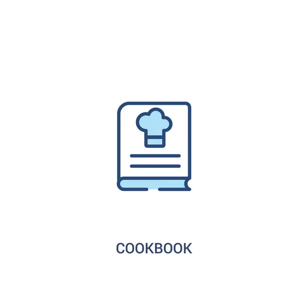 Concept de livre de cuisine 2 icône de couleur. illustration d'élément de ligne simple — Image vectorielle